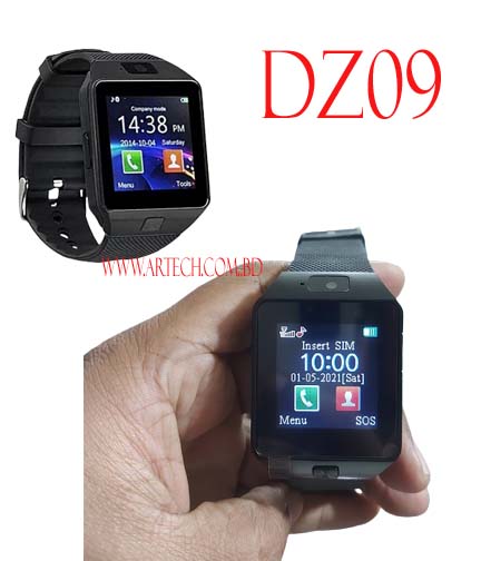 DZ09 Smart Mobile Watch Touch Display Camera Direct Calling Option Sms - Black image