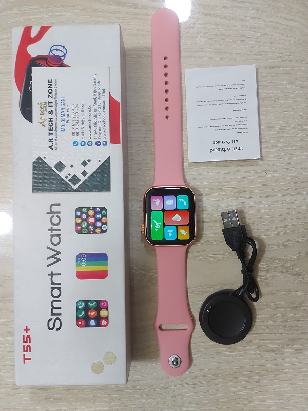 T55 Plus Smart Watch Touch Display Calling Option - Pink Images
