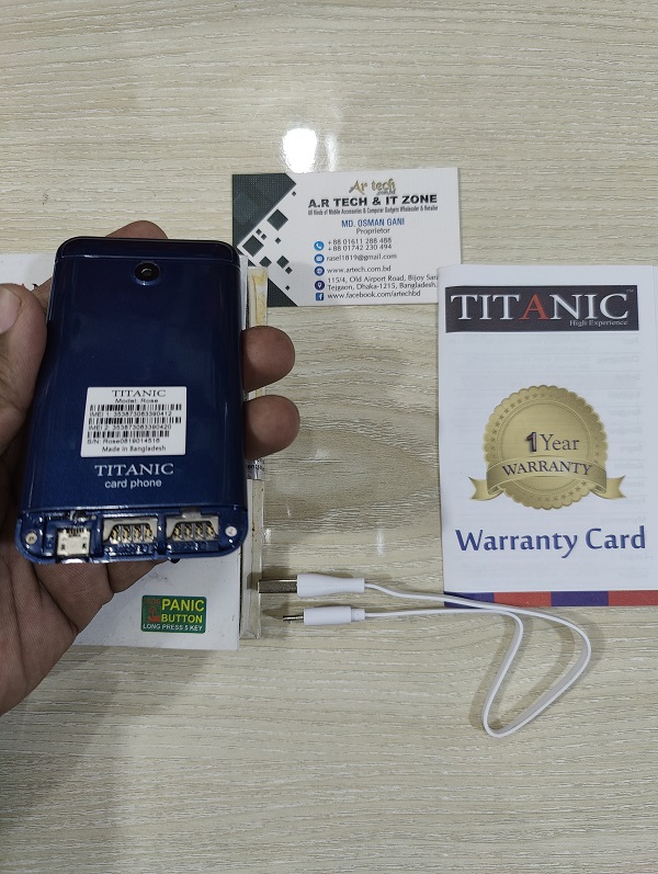 Titanic Rose Mini Card Phone Dual Sim With Warranty - Blue image