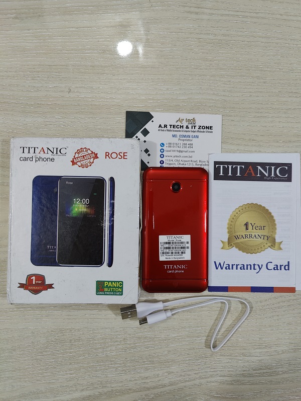 Titanic Rose Mini Card Phone Dual Sim With Warranty - Red Images