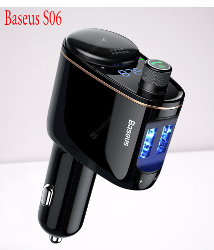 Baseus S06 Bluetooth Car Charger MP3 Player Display Black image